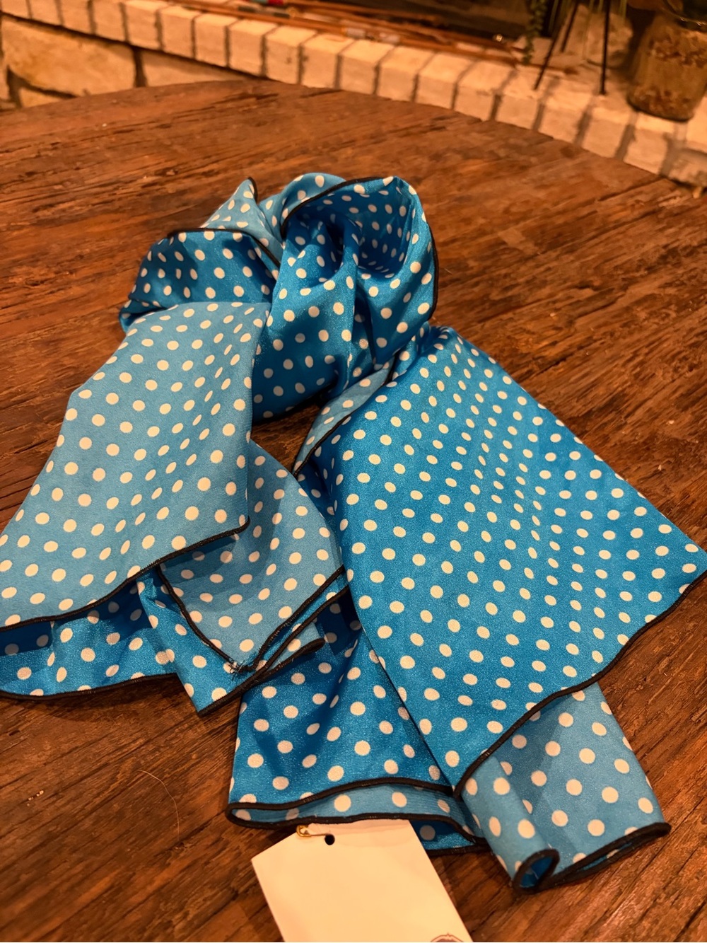 Blue Polka Dot Wild Rag - White Dots satun